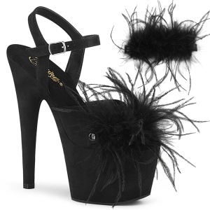 Noir 18 cm ADORE-709F sandales  talons hauts et plumes pole dance