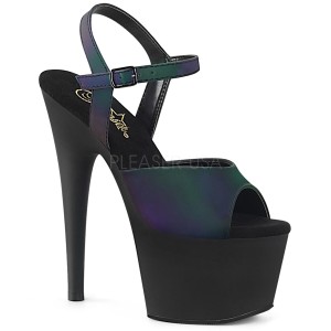 Noir 18 cm ADORE-709REFL Hologramme talons avec plateforme