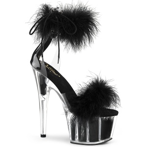 Noir 18 cm ADORE-724F sandales  talons hauts et plumes pole dance