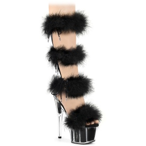 Noir 18 cm ADORE-728F sandales  talons hauts et plumes pole dance