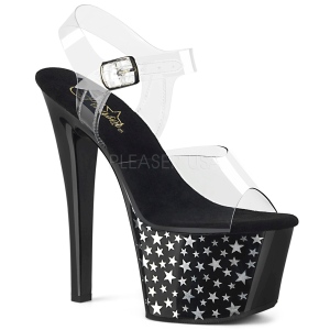 Noir 18 cm Pleaser SKY-308CP-1 Sandales  talons de pole dance