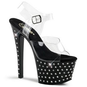 Noir 18 cm Pleaser STARDUST-708 Talons Aiguilles Plateforme