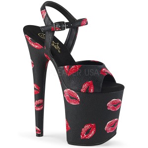 Noir 20 cm FLAMINGO-809KISSES talons hauts pleaser plateforme