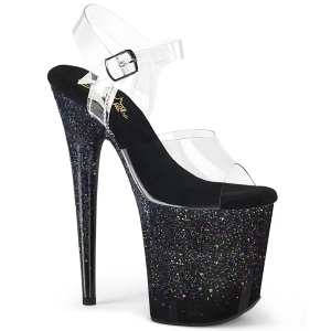 Noir 20 cm FLAMINGO chaussures plateforme et talons glitter