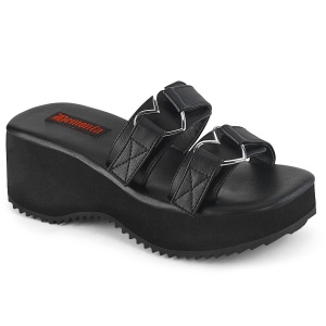 Noir 6,5 cm DEMONIA FLIP-12 mules plateforme de emo gothic