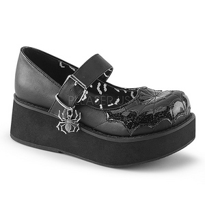 Noir 6 cm DemoniaCult SPRITE-05 chaussures plateforme gothique