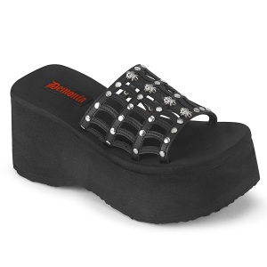 Noir 9 cm DEMONIA FUNN-13 mules plateforme de emo gothic