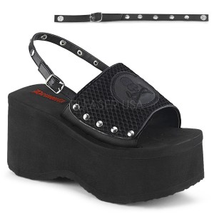 Noir 9 cm Demonia FUNN-32 sandales plateforme lolita emo