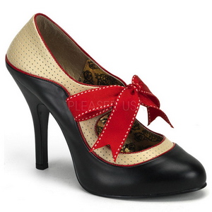 Noir Beige 11,5 cm rockabilly TEMPT-27 Chaussures pour femmes a talon