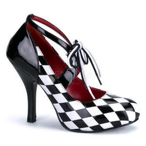 Noir Blanc 10,5 cm HARLEQUIN-03 Chaussures pour femmes a talon