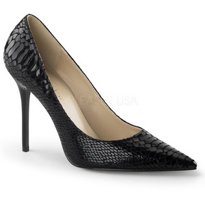 Noir Cuir 10 cm CLASSIQUE-20SP Escarpins Talon Aiguille Femmes