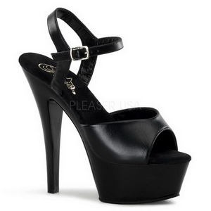 Noir Cuir 15 cm Pleaser KISS-209 Talons Hauts Plateforme