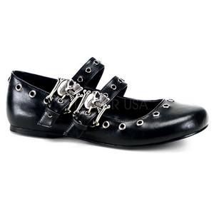 Noir DAISY-03 chaussures ballerines gothique talons plates