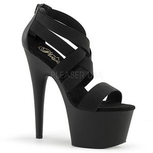 Noir Elastique 18 cm ADORE-769 Plateforme Sandales Talons Hauts