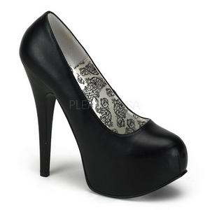 Noir Mat 14,5 cm Burlesque BORDELLO TEEZE-06 Escarpins Haut Talon