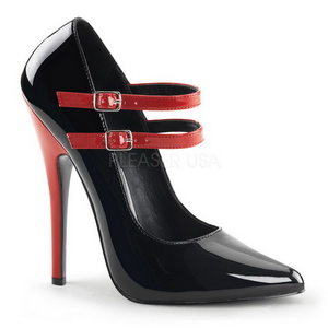 Noir Rouge 15 cm DOMINA-442 Chaussures pour femmes a talon