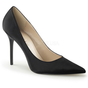 Noir Satin 10 cm CLASSIQUE-20 escarpins  talon aiguille bout pointu