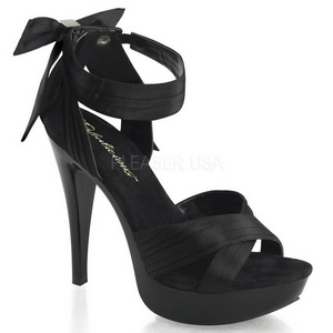 Noir Satin 13 cm COCKTAIL-568 Sandales Talons Hauts