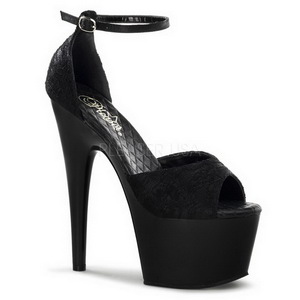 Noir Satin 18 cm Pleaser ADORE-768 Plateforme Haut Talon