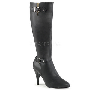 Noir Similicuir 10 cm DREAM-2030 grande taille bottes femmes