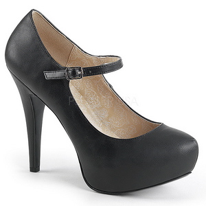 Noir Similicuir 13,5 cm CHLOE-02 grande taille escarpins femmes