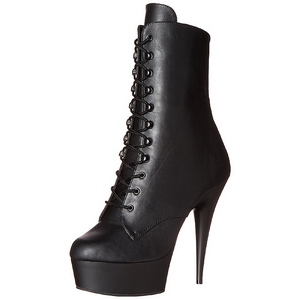 Noir Similicuir 15,5 cm DELIGHT-1020 Plateforme Bottines