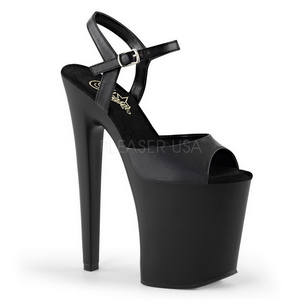 Noir Similicuir 20 cm Pleaser XTREME-809 Talons Aiguilles Plateforme