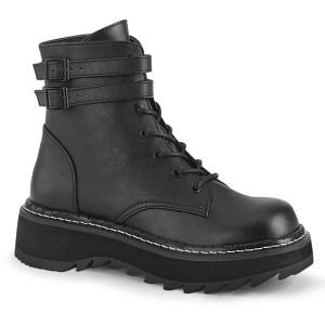 Noir Similicuir 3 cm LILITH-152 bottines demonia plateforme