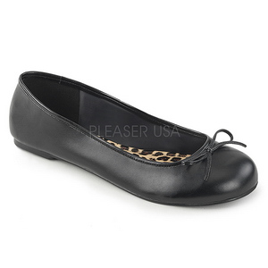 Noir Similicuir ANNA-01 grande taille chaussures ballerines