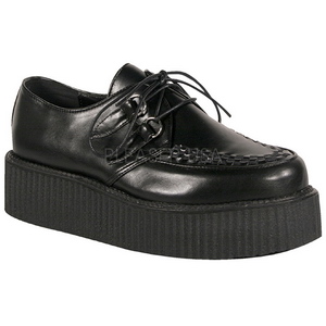 Noir Similicuir V-CREEPER-502 Chaussures Creepers Hommes Plateforme