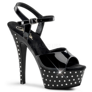 Noir Strass 15 cm STARDUST-609 Chaussures pour femmes a talon