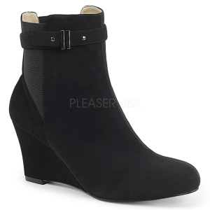 Noir Suede 7,5 cm KIMBERLY-102 grande taille bottines femmes