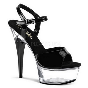 Noir Transparent 15 cm CAPTIVA-609 Plateforme Haut Talon