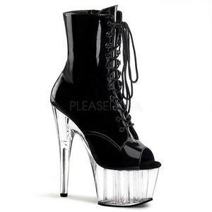 Noir Transparent 18 cm ADORE-1021 bottines plateforme pour femmes