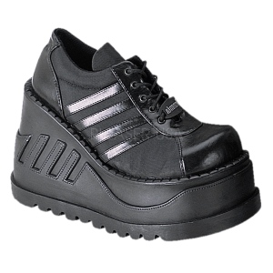 Noir Vegan 12 cm STOMP-08 bottines plateforme compenses lolita