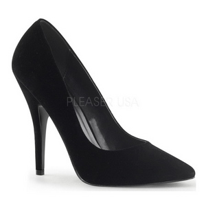 Noir Velours 13 cm SEDUCE-420 Escarpins Talons Aiguilles Hommes