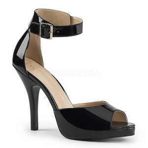 Noir Verni 12,5 cm EVE-02 grande taille sandales femmes
