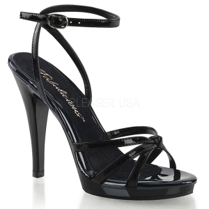 Noir Verni 12 cm FLAIR-436 Sandales Femme a Talon