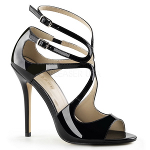 Noir Verni 13 cm AMUSE-15 Sandales de Soire a Talon
