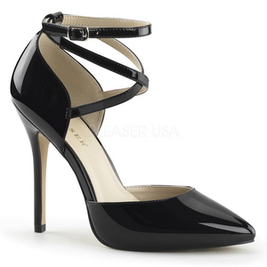 Noir Verni 13 cm AMUSE-25 Chaussures Escarpins de Soirée
