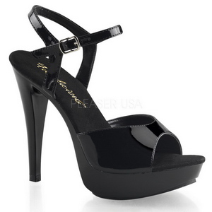 Noir Verni 13 cm COCKTAIL-509 Sandales Hauts Talons Plateforme