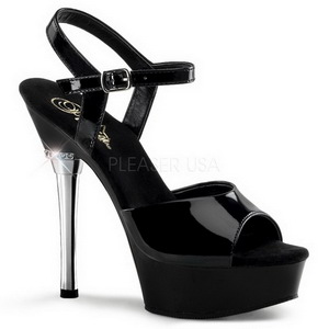 Noir Verni 14 cm ALLURE-609 Chaussures Stilettos