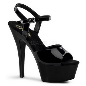 Noir Verni 15 cm KISS-209 Plateforme Chaussures Talon Haut