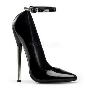 Noir Verni 16 cm DAGGER-12 Chaussures Stilettos Escarpins Femmes