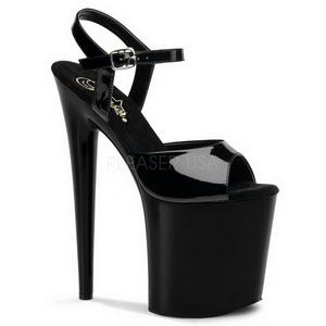 Noir Verni 20 cm Pleaser FLAMINGO-809 Talons Hauts Plateforme