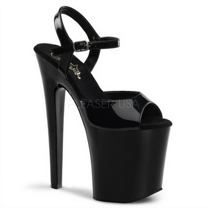 Noir Verni 20 cm Pleaser XTREME-809 Talons Aiguilles Plateforme