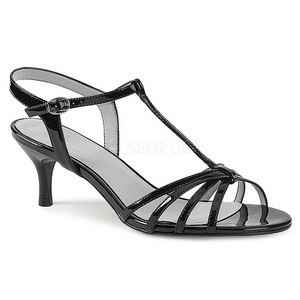 Noir Verni 6 cm KITTEN-06 grande taille sandales femmes