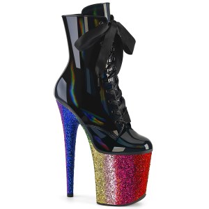 Noir glitter 20 cm FLAMINGO-1020HG exotic bottines de pole dance