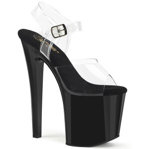 Noir transparent 19 cm ENCHANT-7082 chaussures plateforme et talons