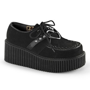 Noirs 7,5 cm CREEPER-206 rockabilly chaussures creepers femmes